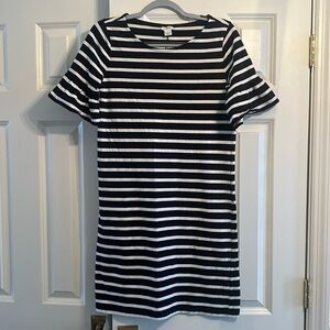 JCrew Black and White Stripe Dress Size Small